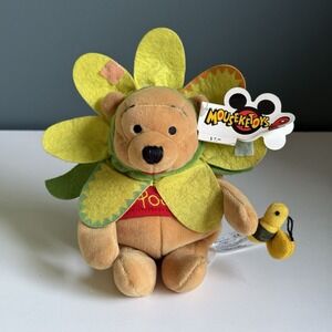 Disney New Flower Winnie‎ The Pooh Bee Mouseketoys Mini Bean Bag 8" Plush T2